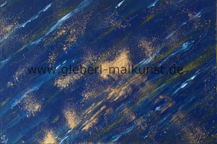 Lapislazuli, 40 x 30 cm, Acryl mit Goldstaub, Preis auf Anfrage